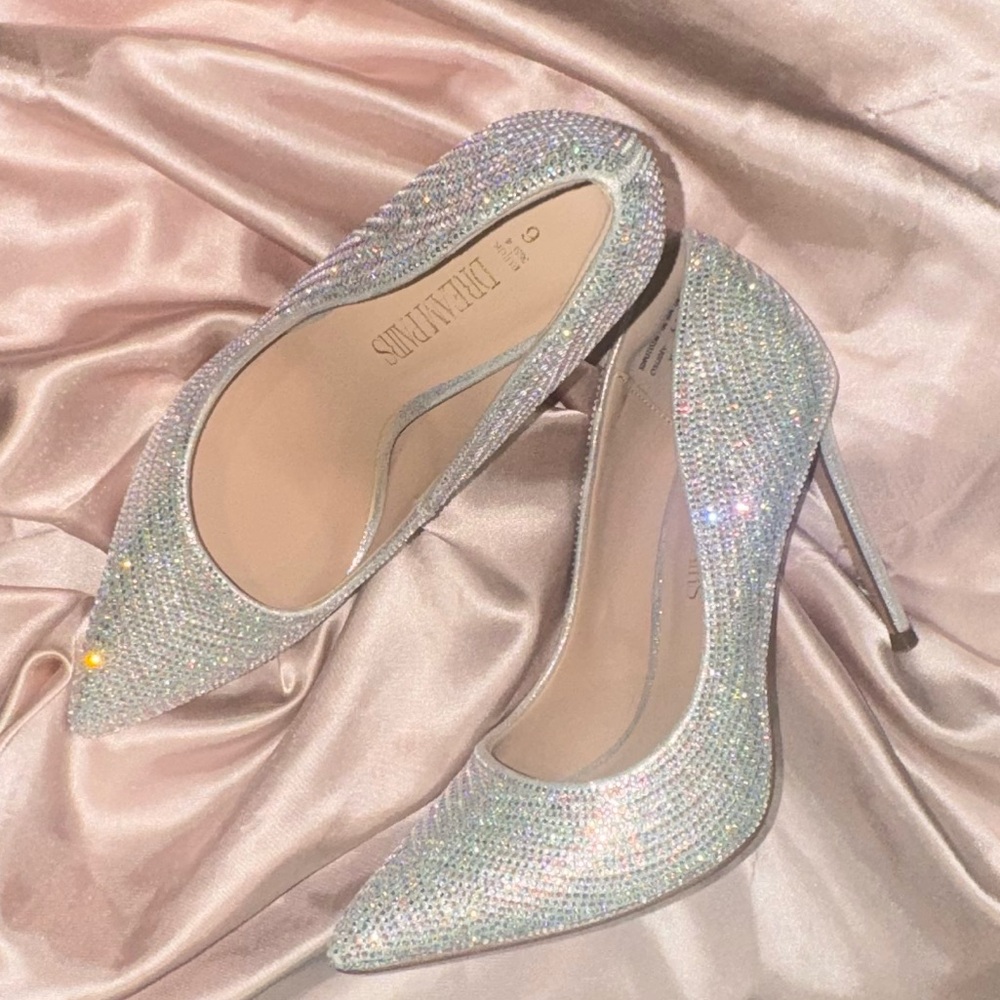 Dream Pairs Sparkling Silver Stilettos